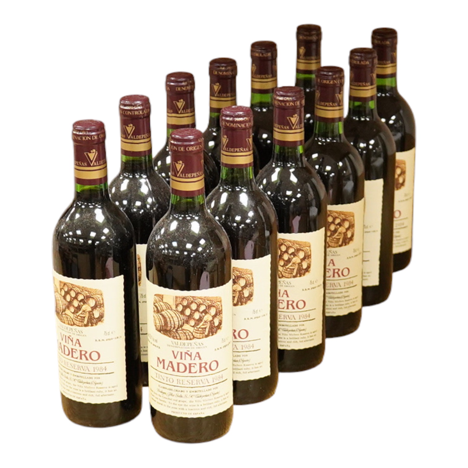 Twelve bottles of Vina Madero Tinto Reserva, 1994.